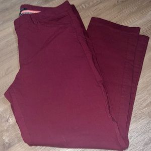 Burgundy ankle pants
